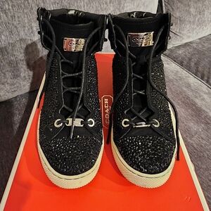 Coach Penda High-Top Sneakers with stones - black - size 6.5 women's